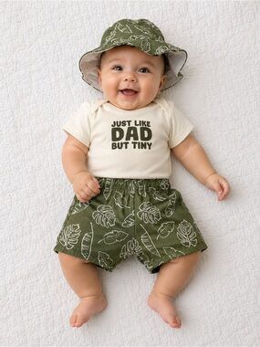 NWT Baby Essentials baby boy 3-piece gauze cotton outfit 6M